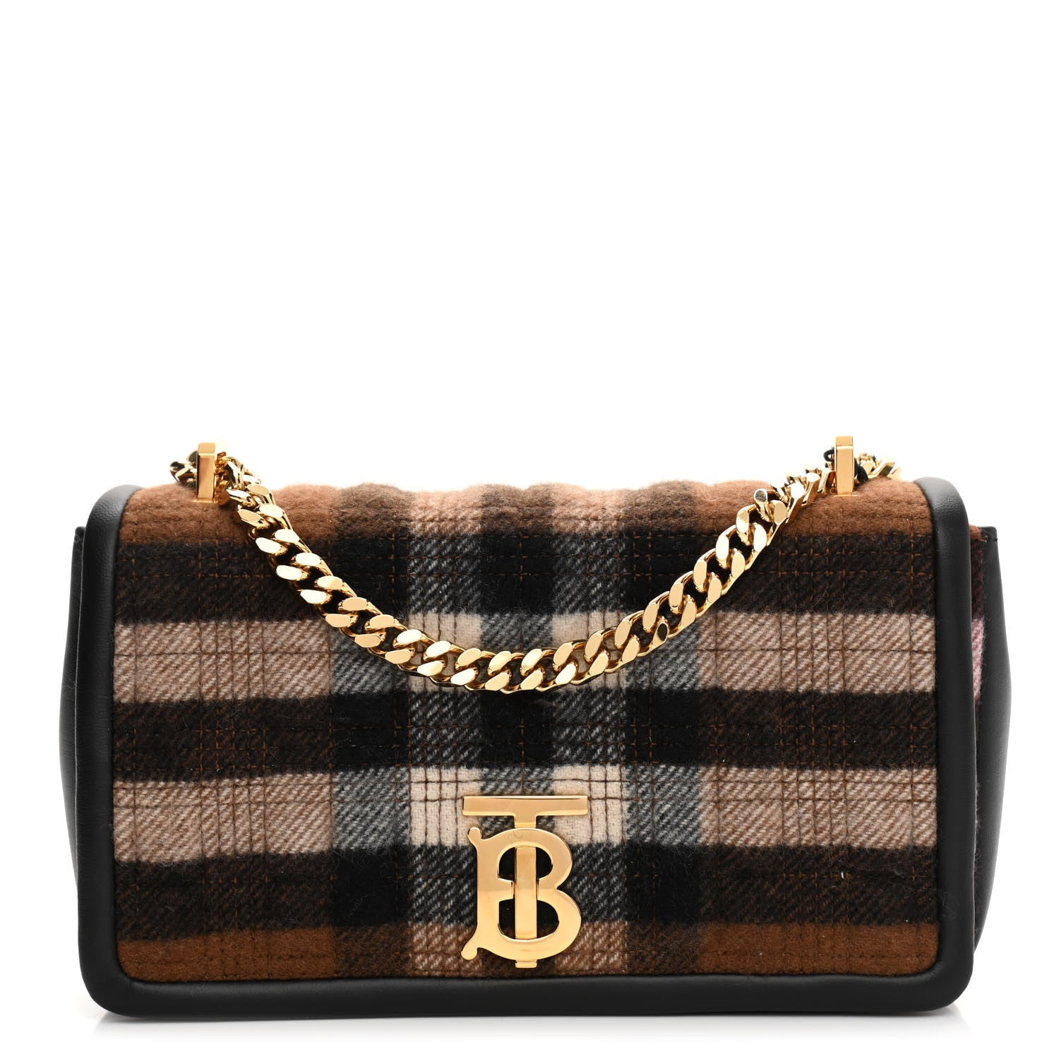 Burberry Check Cashmere Small Lola Bag Black 1 of 10