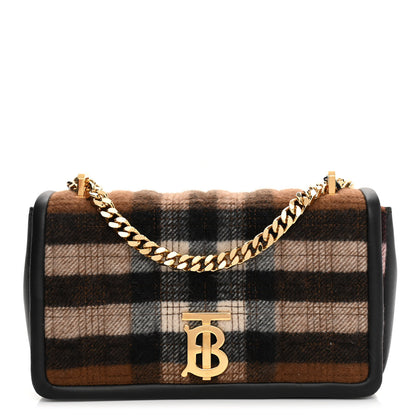 Burberry Check Cashmere Small Lola Bag Black 1 of 10