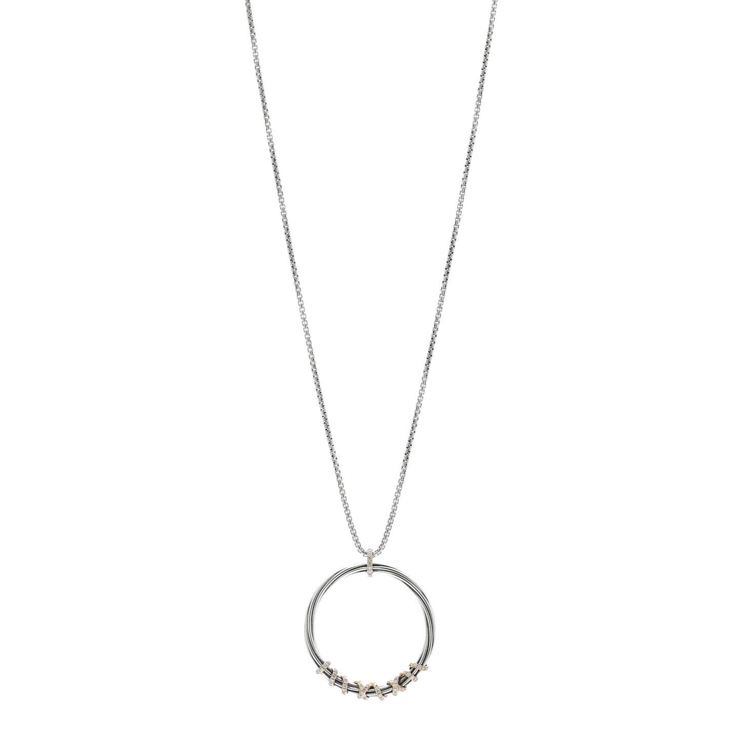 Sterling Silver 18K Yellow Gold Diamond Helena Necklace