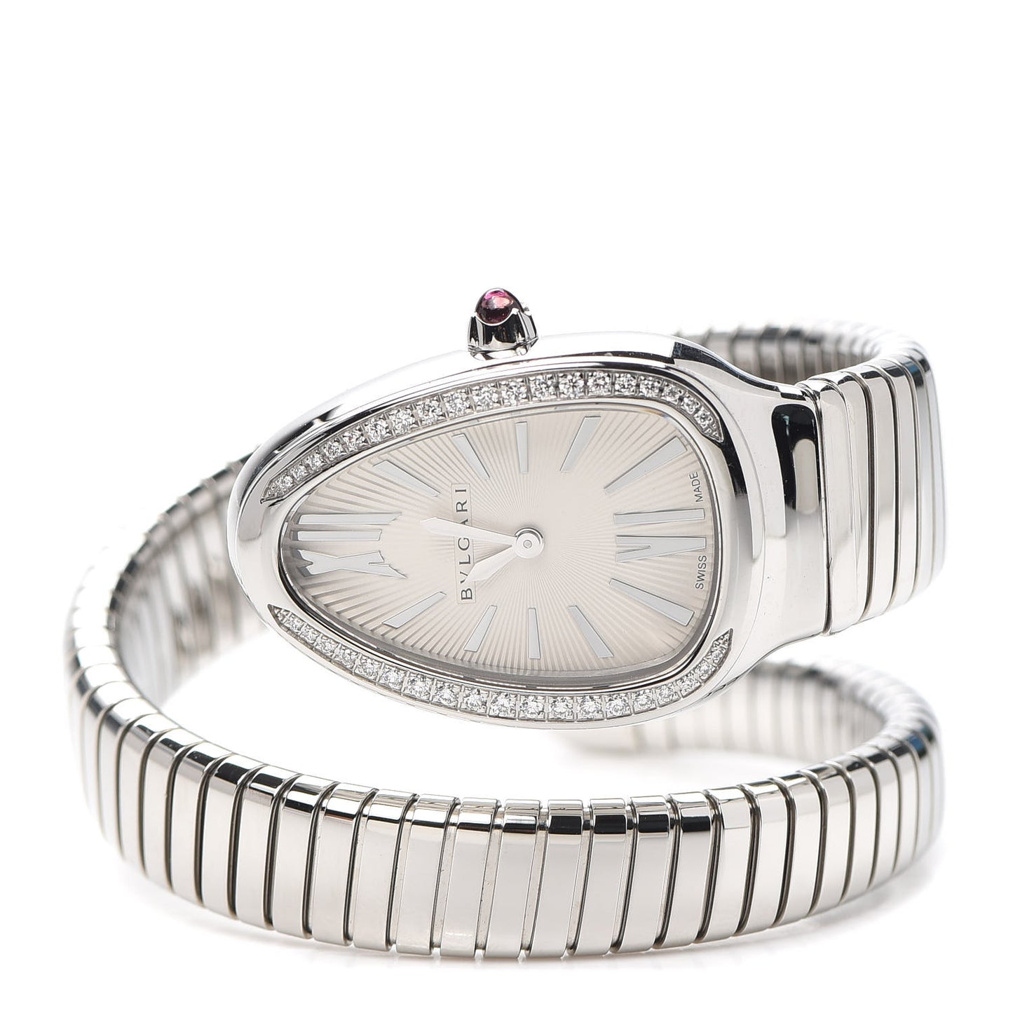 Stainless Steel Diamond Bezel 35mm Serpenti Tubogas Quartz Watch