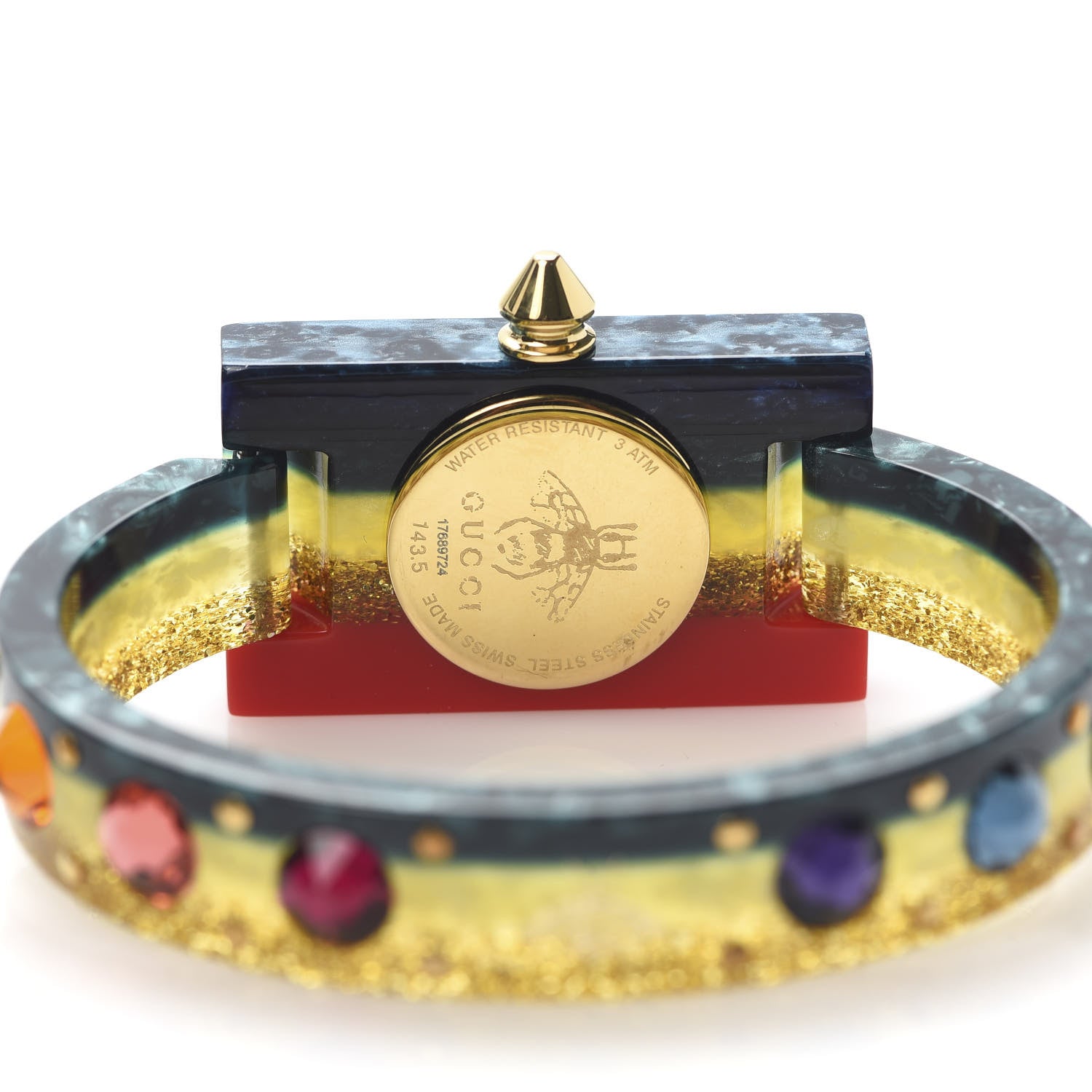 Gucci Stainless Steel Plexiglass Mother of Pearl 24mm Rainbow Quartz Watch 5 of 7