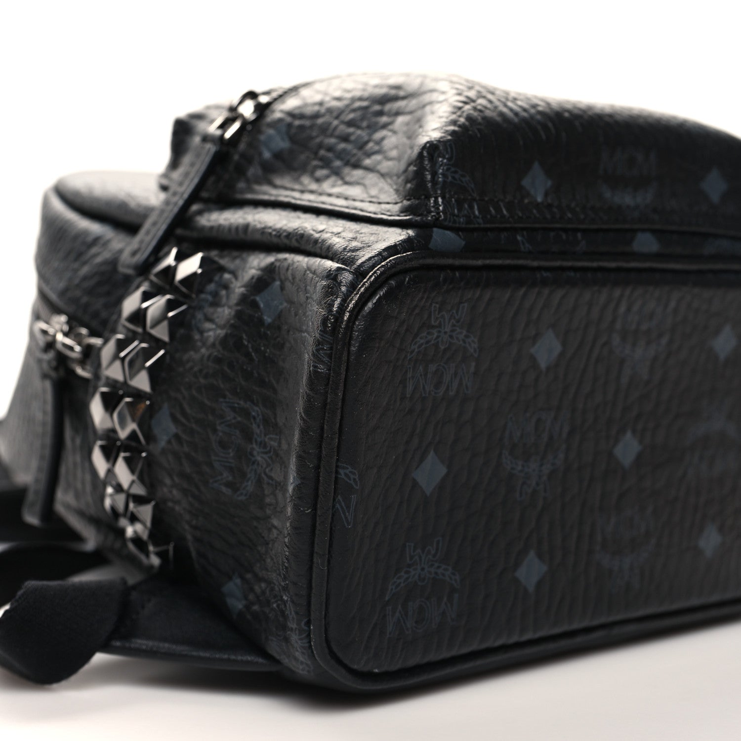 MCM Visetos Side Stud Mini Stark Backpack Black 9 of 10