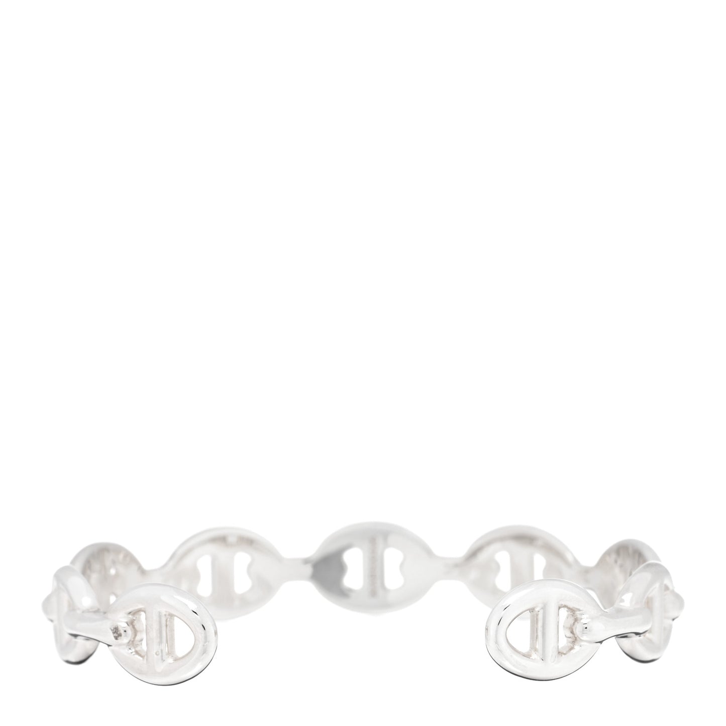 Sterling Silver MM Chaine d'Ancre Enchainee Cuff Bracelet SH