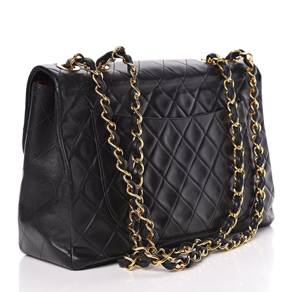 Chanel Lambskin Quilted XL Jumbo Single Flap Black 3 of 17