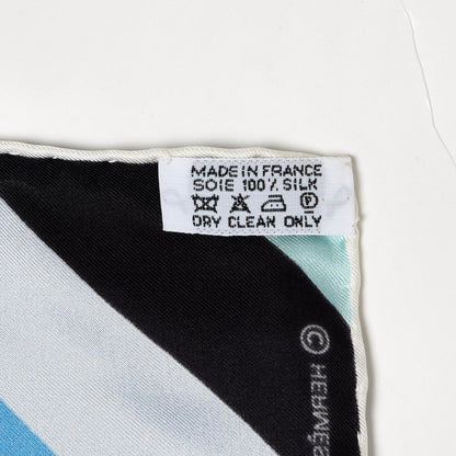 Hermes Silk Geant Marcelina Scarf 140 Bleu Nuit Turquoise Violet 6 of 6