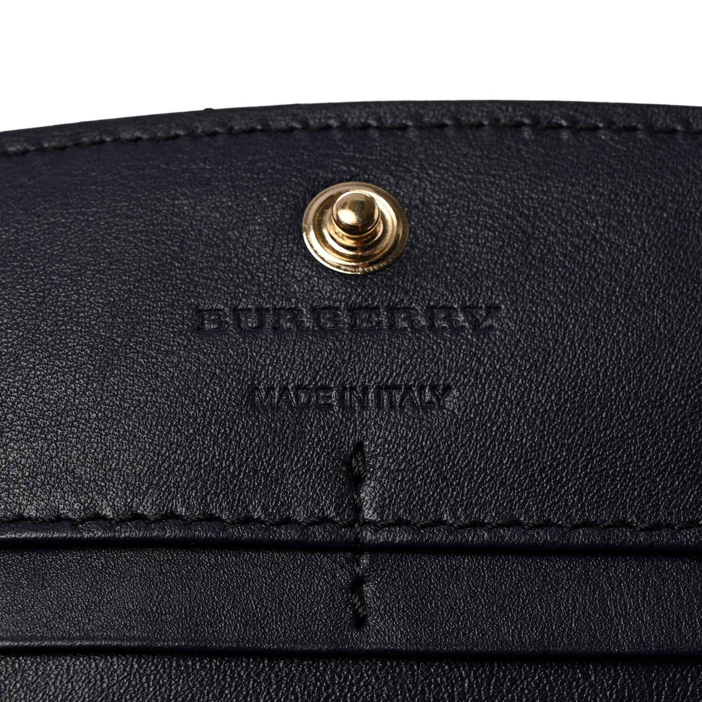 Grainy Calfskin House Check Porter Continental Wallet Navy