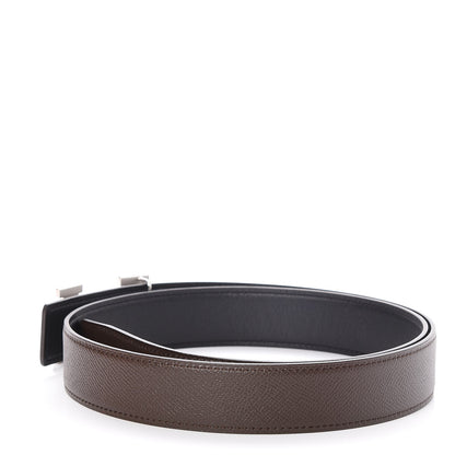 Hermes Swift Epsom 32mm Striee H Belt 90 Black Chocolate 4 of 8