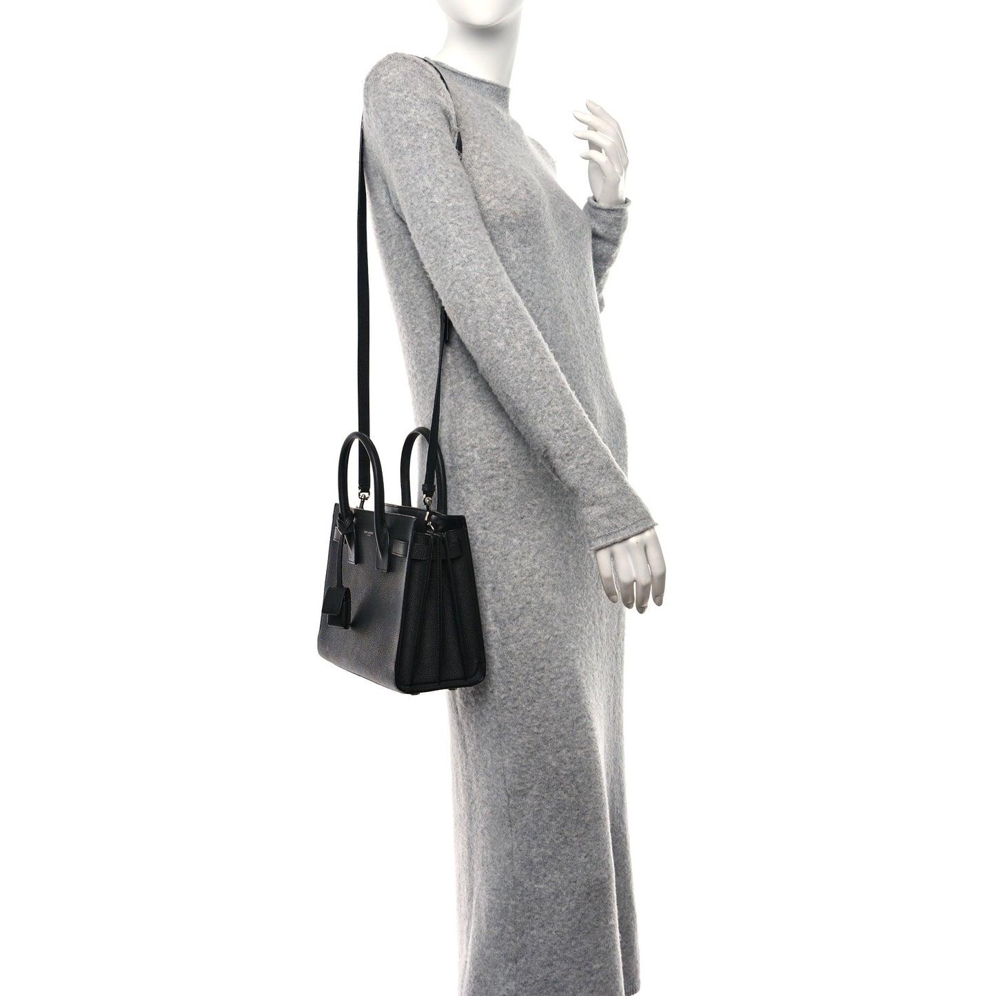 Grained Calfskin Baby Sac De Jour Black