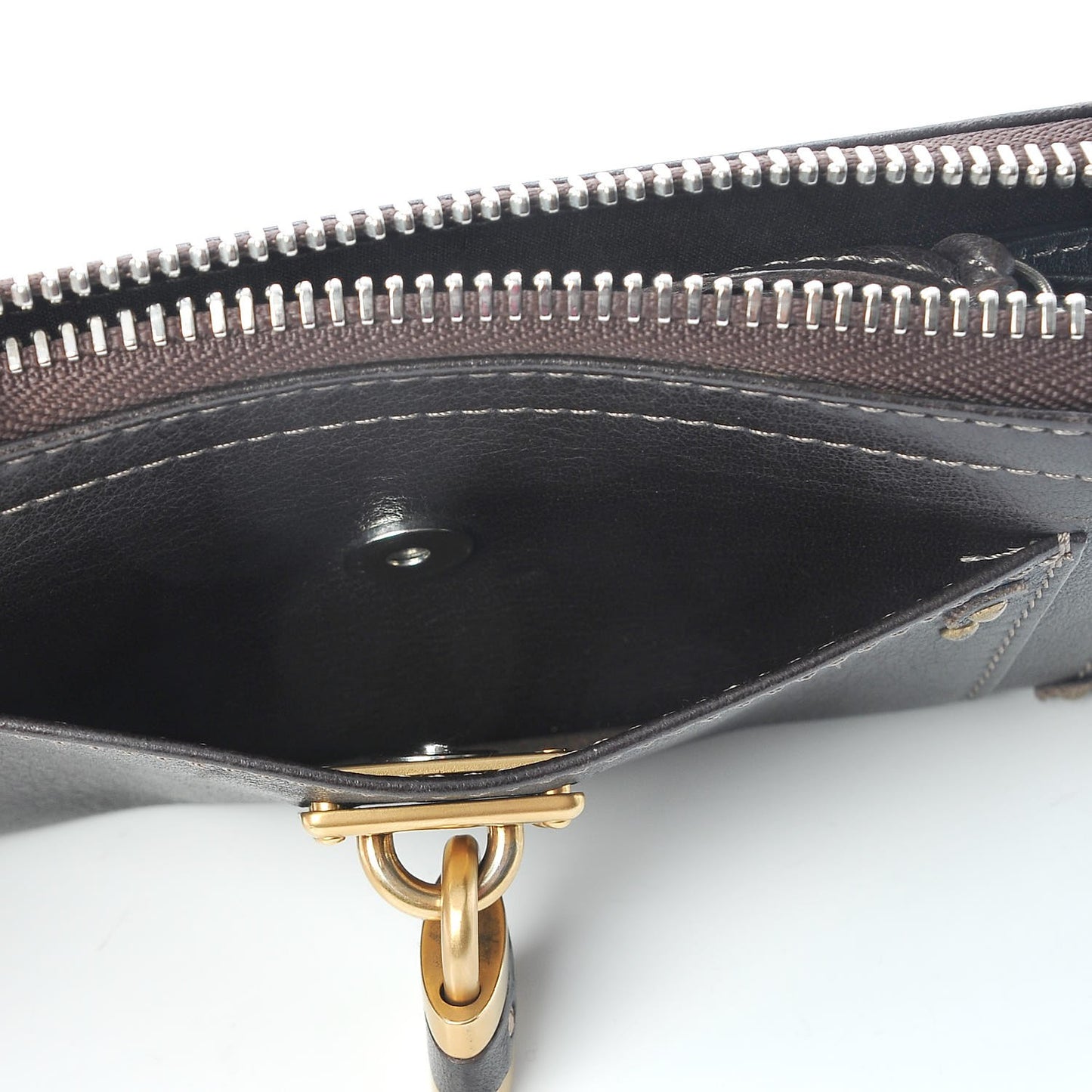 Calfskin Paddington Zip Around Wallet Brown