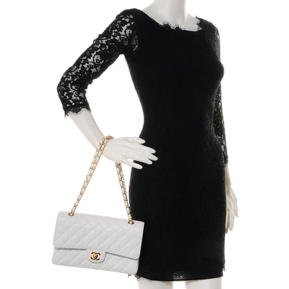 Chanel Caviar Quilted Medium Double Flap White 2 of 9