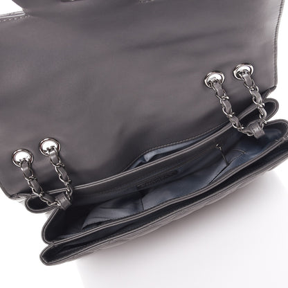 Chanel Lambskin Quilted Jumbo Coco Loop Flap Charcoal Grey 5 of 8