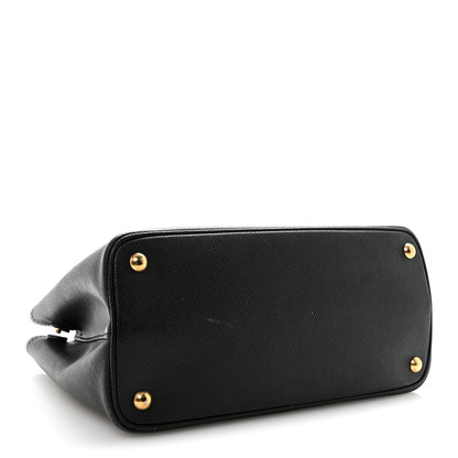 Prada Saffiano Cuir Small Double Bag Black 4 of 9