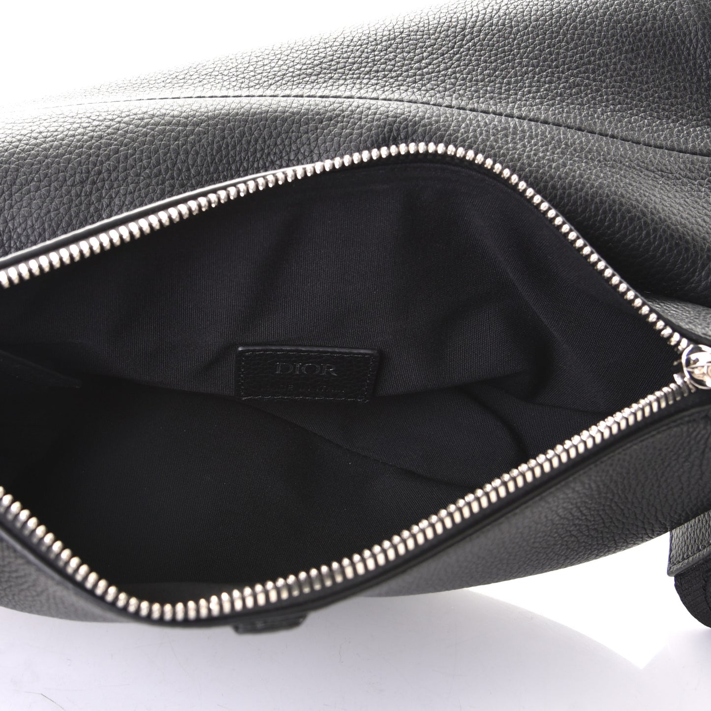 Calfskin Mens Saddle Bag Black