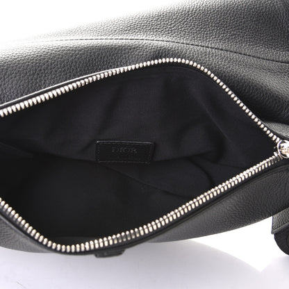 Christian Dior Calfskin Mens Saddle Bag Black 4 of 5