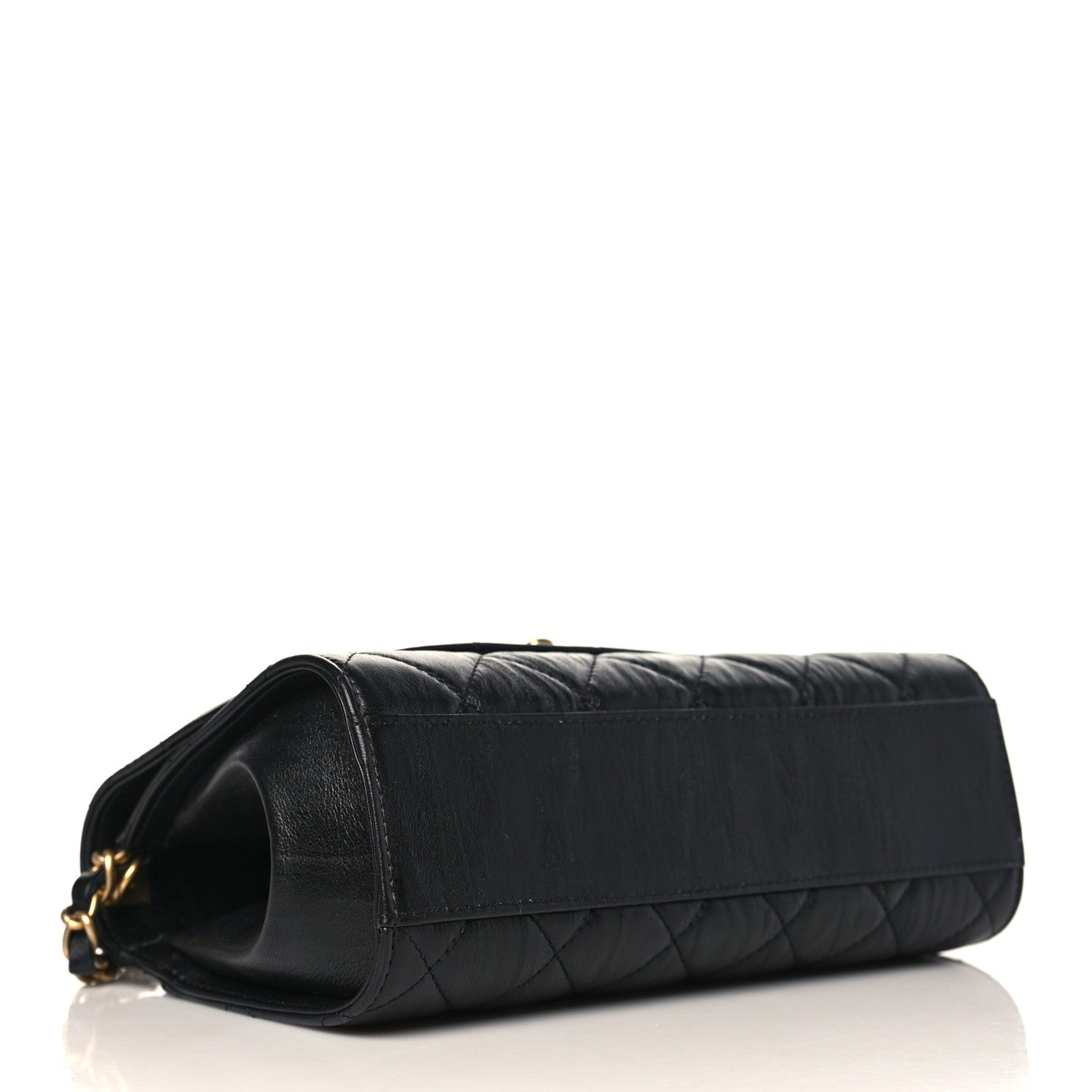 Chanel Crumpled Lambskin Quilted Mini CC Links Top Handle Flap Black 4 of 9