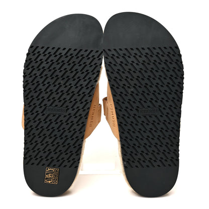 Hermes Suede Goatskin Woolskin Womens Chypre Sandals 39 Golden Beige 6 of 10