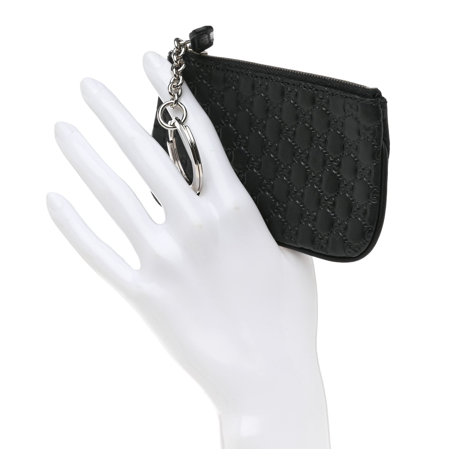 Gucci Microguccissima Key Ring Coin Case Black 2 of 8