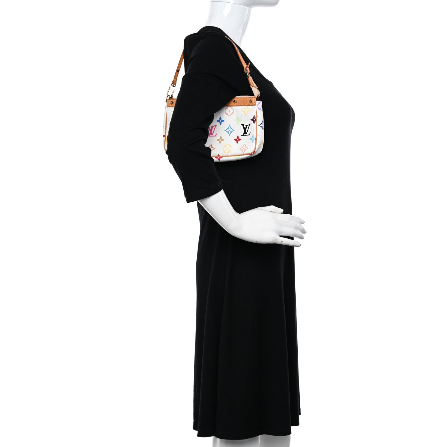 Louis Vuitton LOUIS VUITTON Monogram Multicolor Pochette Accessories White 3 of 10