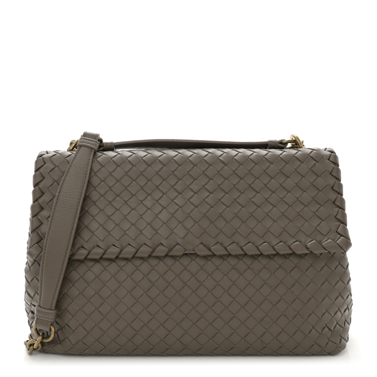 Nappa Intrecciato Medium Olimpia Shoulder Bag Mink