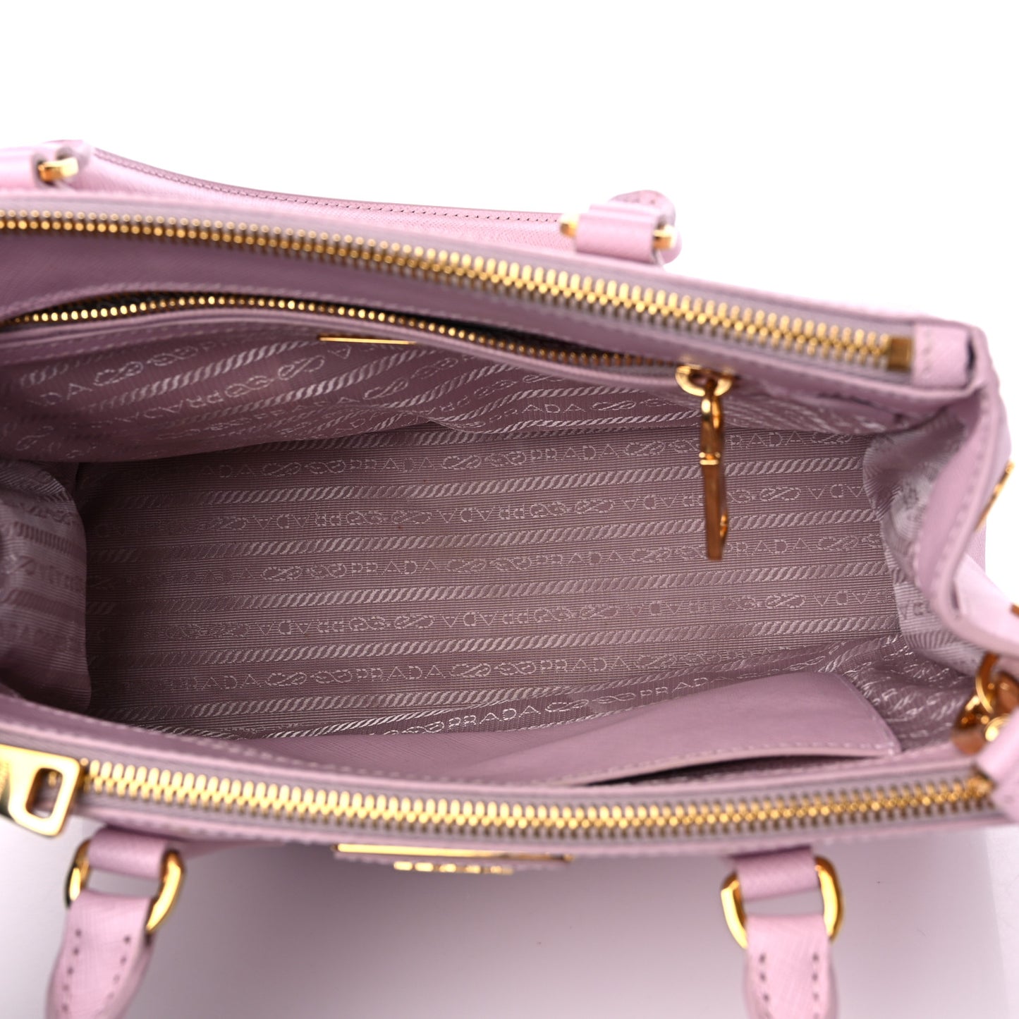 Saffiano Small Galleria Double Zip Tote Alabastro