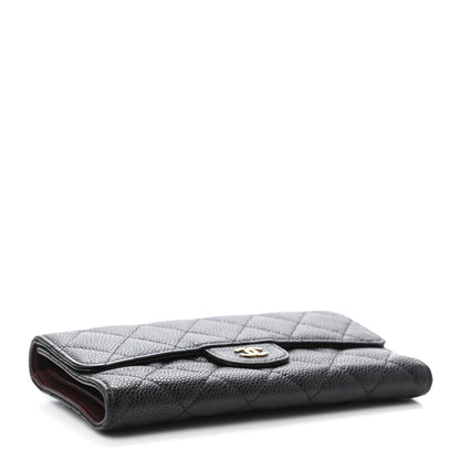 Chanel Caviar Quilted Large Flap Wallet Black 3 of 4
