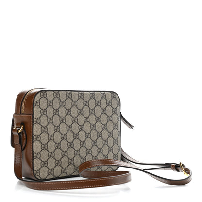 Gucci GG Supreme Monogram Small Horsebit 1955 Shoulder Bag Beige Brown Sugar 3 of 9