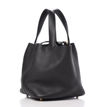 Hermes Taurillon Clemence Picotin Lock 22 MM Black 3 of 9