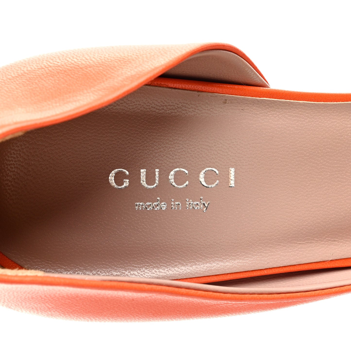 Calfskin Studded Cap Toe D'Orsay Pumps 37.5 Orange