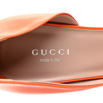 Gucci Calfskin Studded Cap Toe D'Orsay Pumps 37.5 Orange 7 of 7