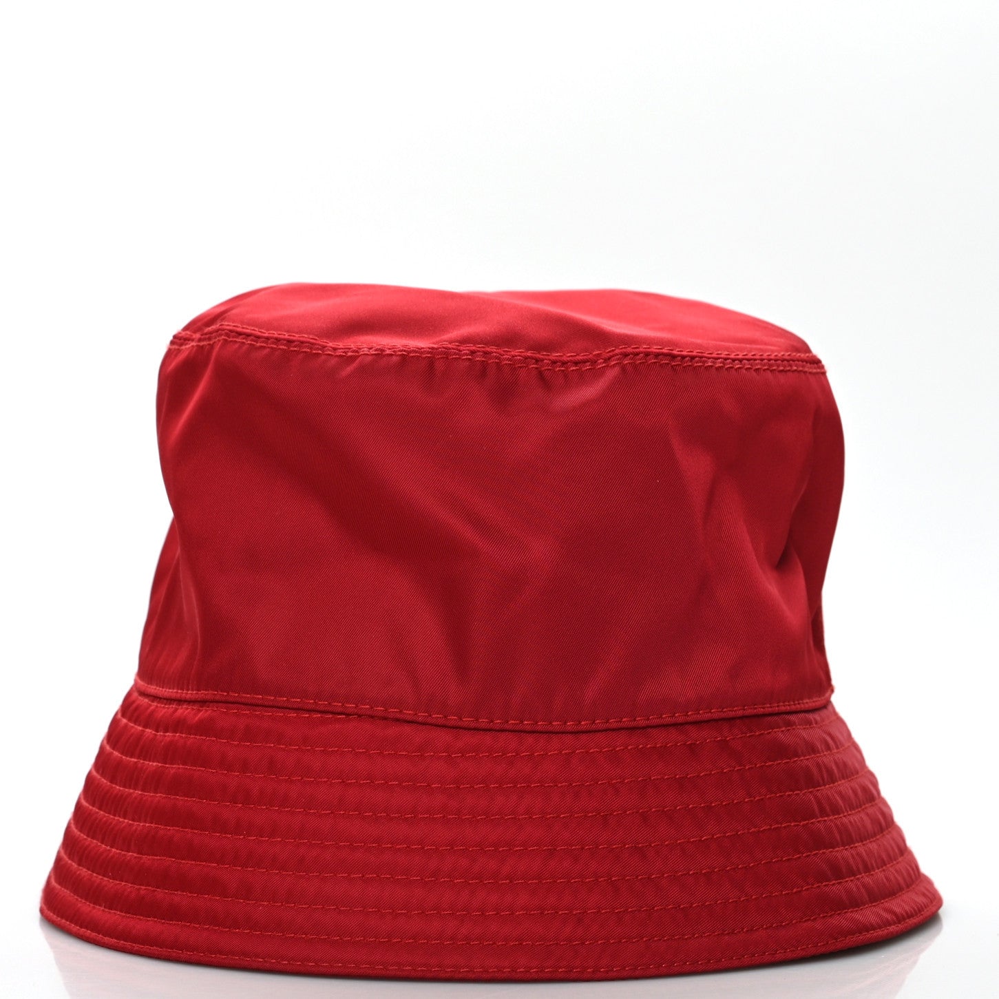 Prada Re-Nylon Metal Triangle Logo Mens Bucket Hat L Rosso 4 of 7