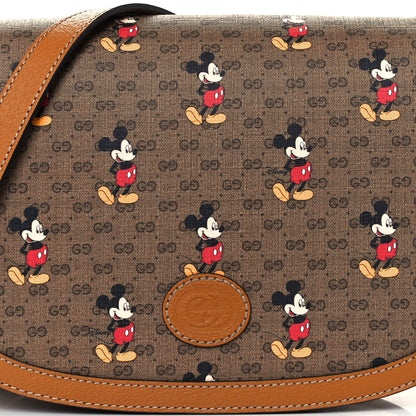 Gucci X DISNEY Mini Vintage GG Supreme Monogram Mickey Mouse Small Flap Messenger Bag Beige Vintage Sun Oil 9 of 11