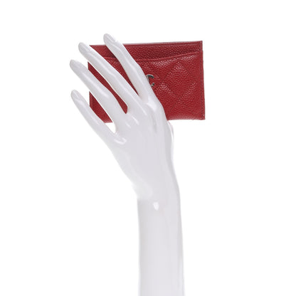 Chanel Caviar Quilted Card Holder Red 2 of 6