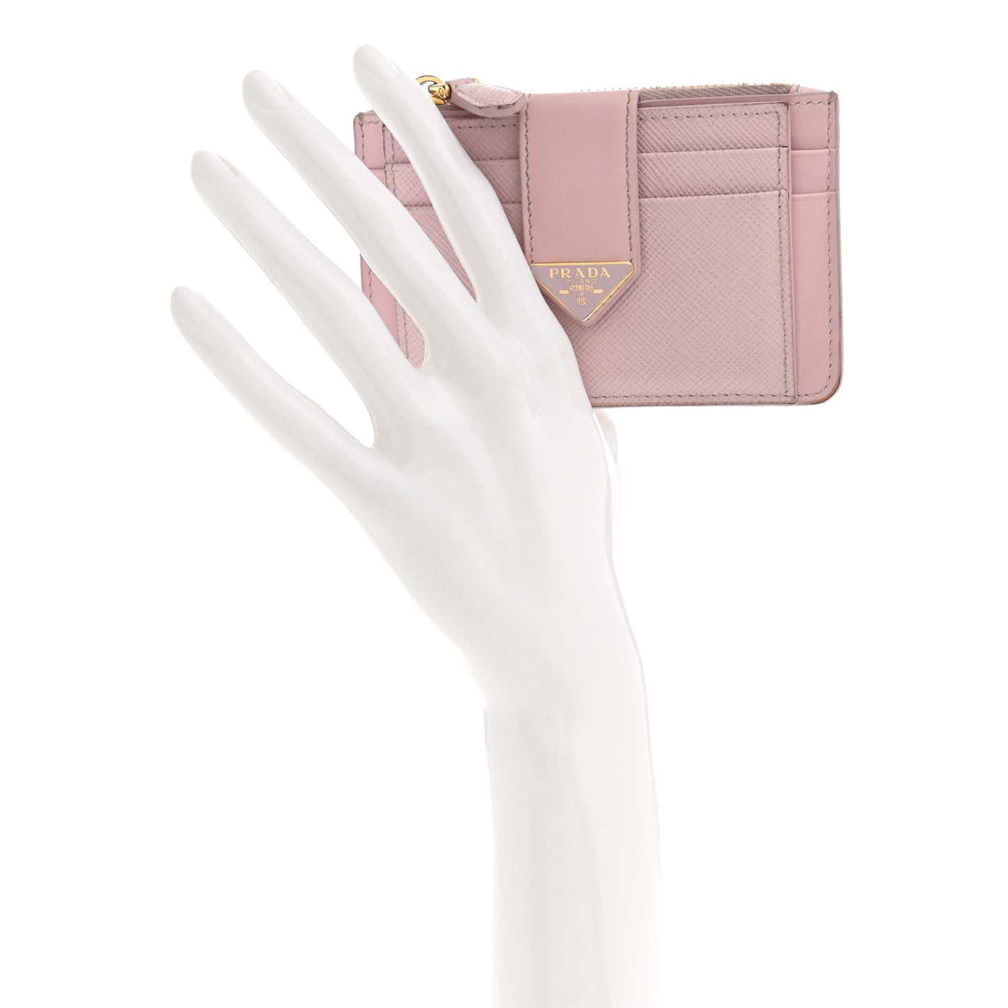 Saffiano City Calf Coin Case Card Holder Alabastro