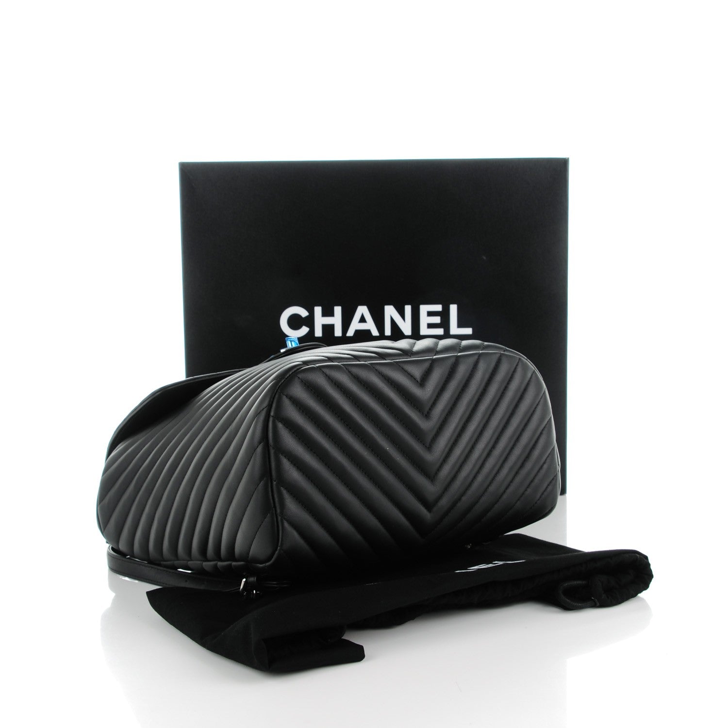 Chanel Calfskin Chevron Quilted Large Urban Spirit Backpack Black 4 of 8