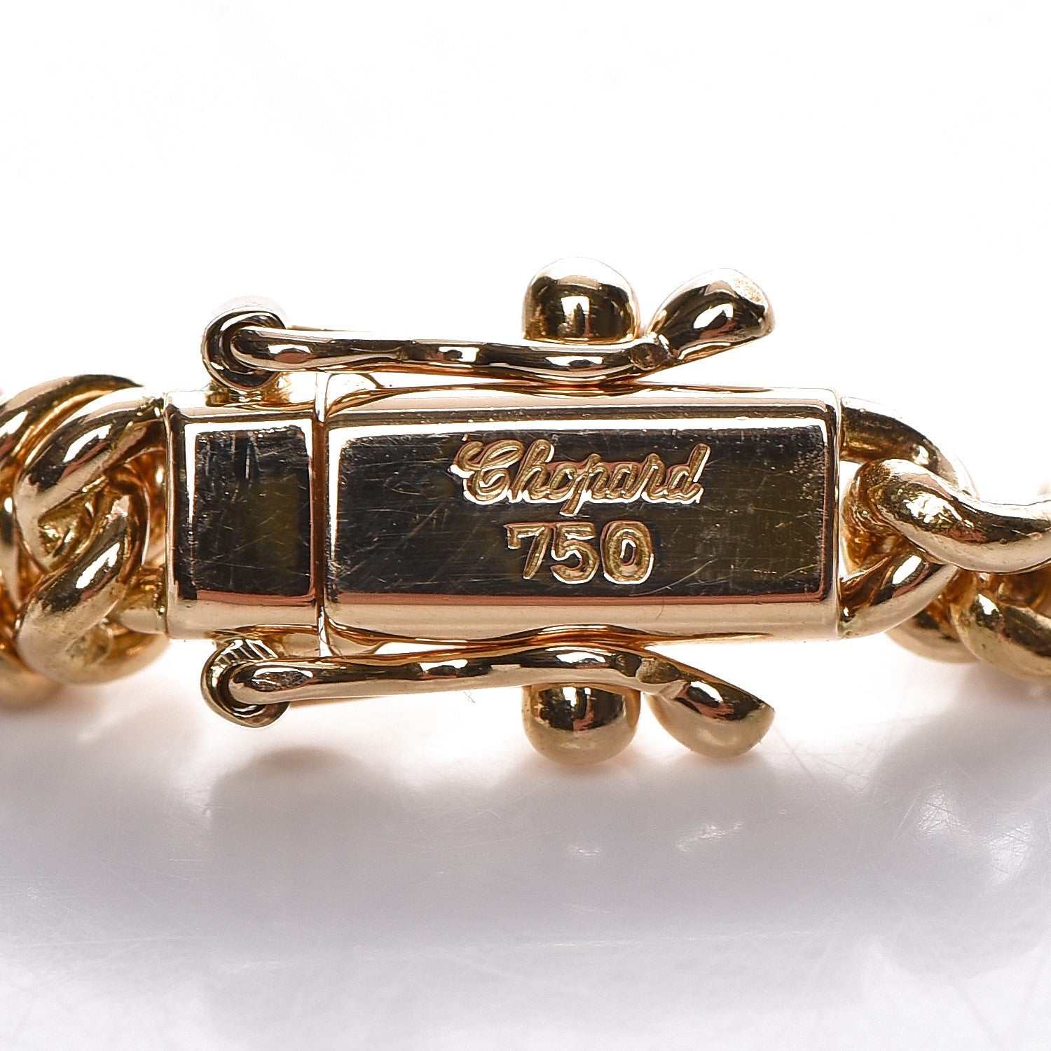 Chopard 18K Yellow Gold Happy Diamonds Heart Chain Bracelet 3 of 4