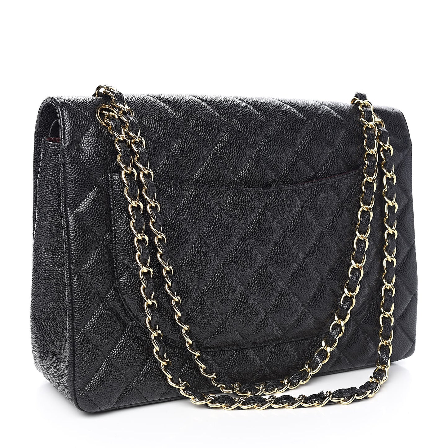 Caviar Quilted Maxi Double Flap Black