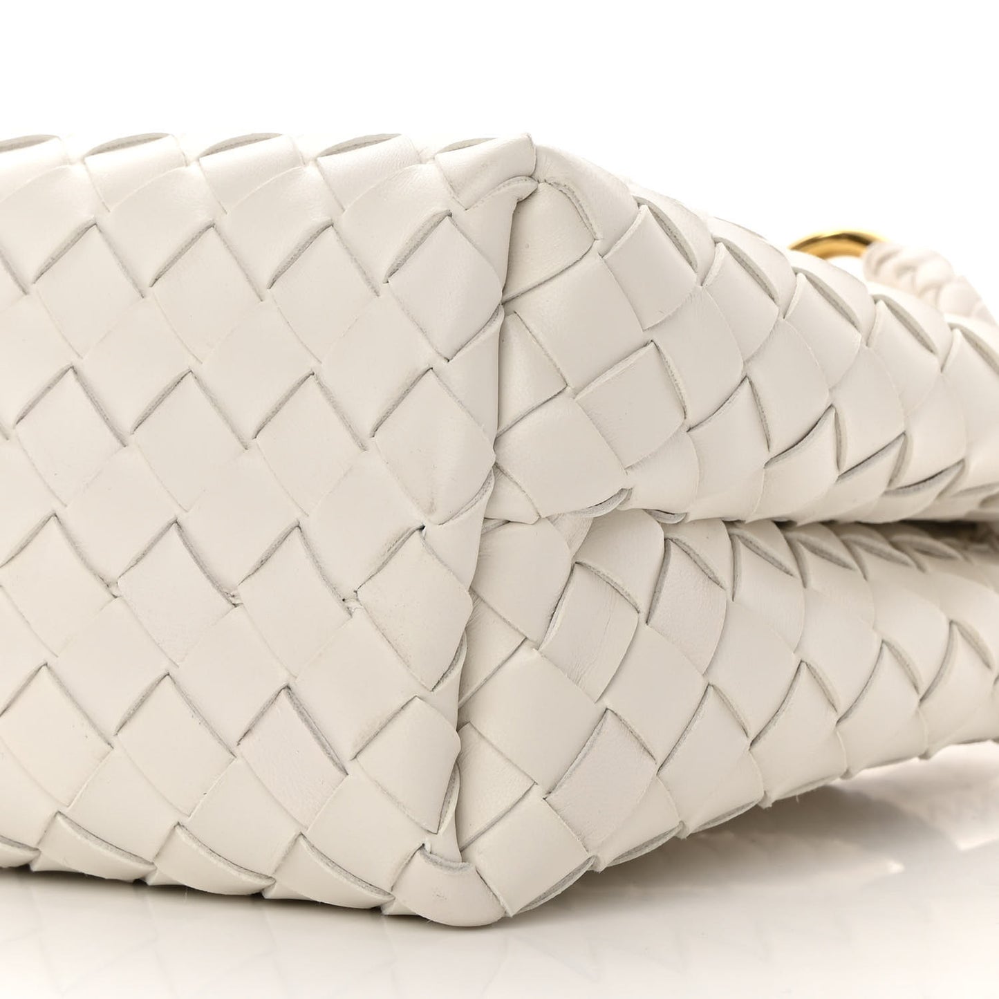Nappa Intrecciato Small Andiamo Shoulder Bag White