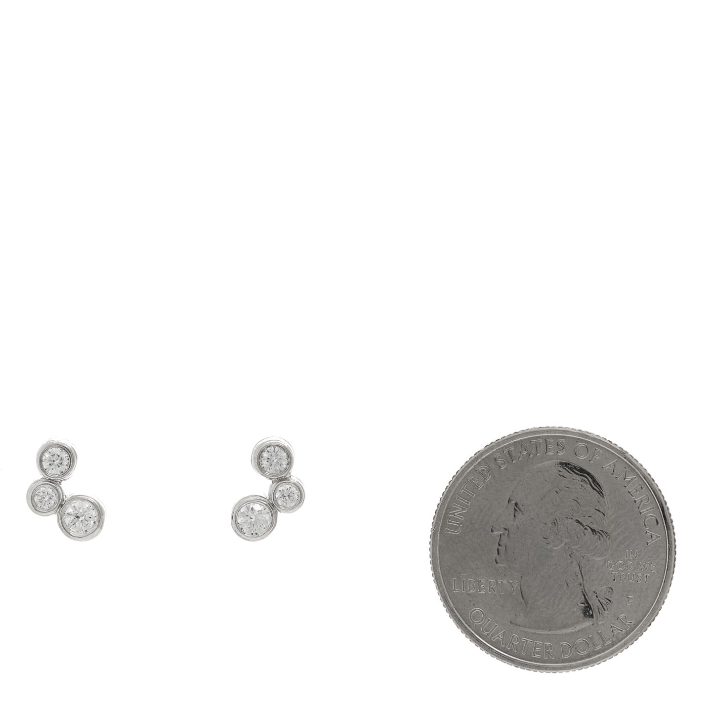 Platinum Diamond Bubbles Stud Earrings