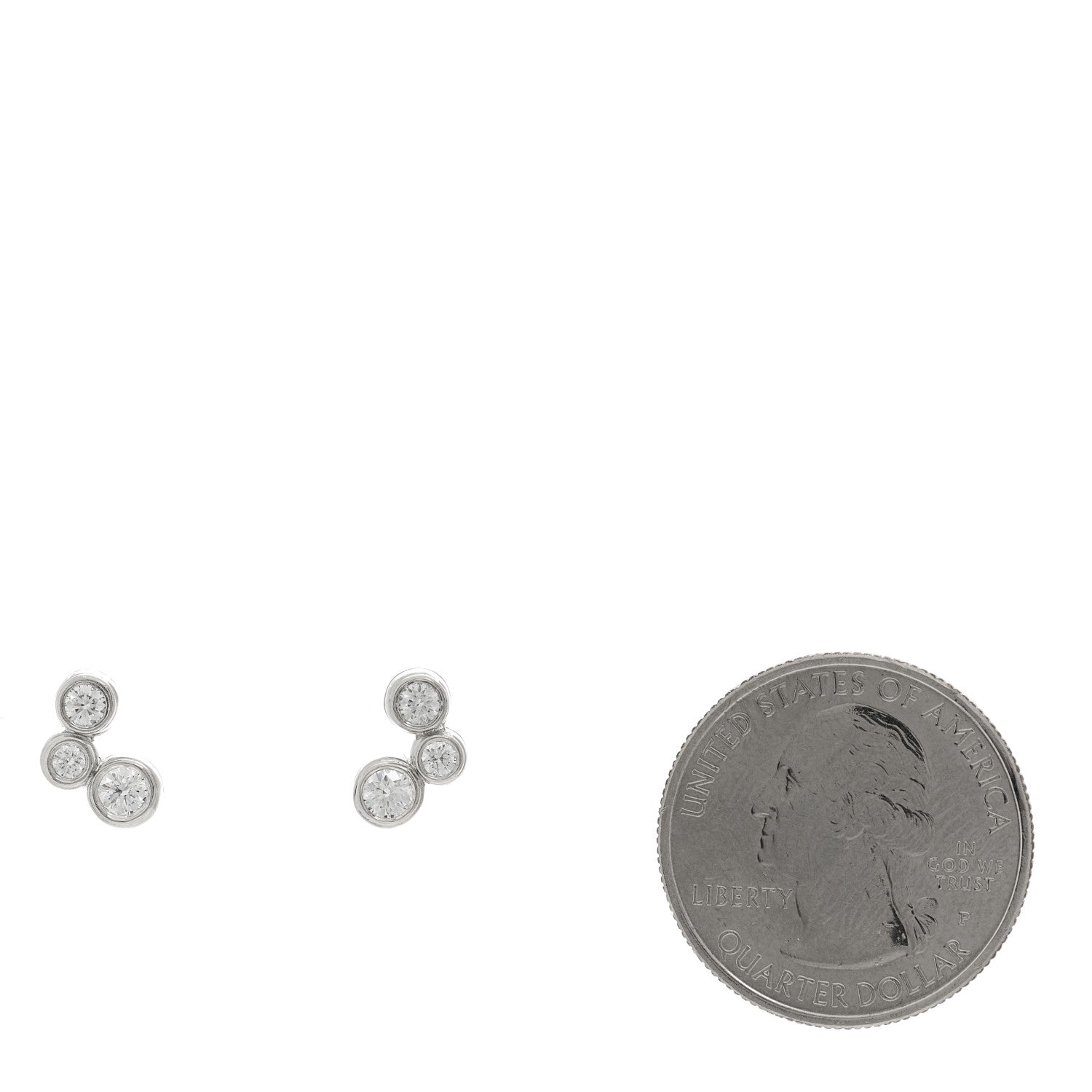 Tiffany Platinum Diamond Bubbles Stud Earrings 2 of 4