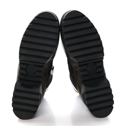 Louis Vuitton Suede Calfskin Monogram Laureate Platform Desert Boots 40 Black 5 of 8