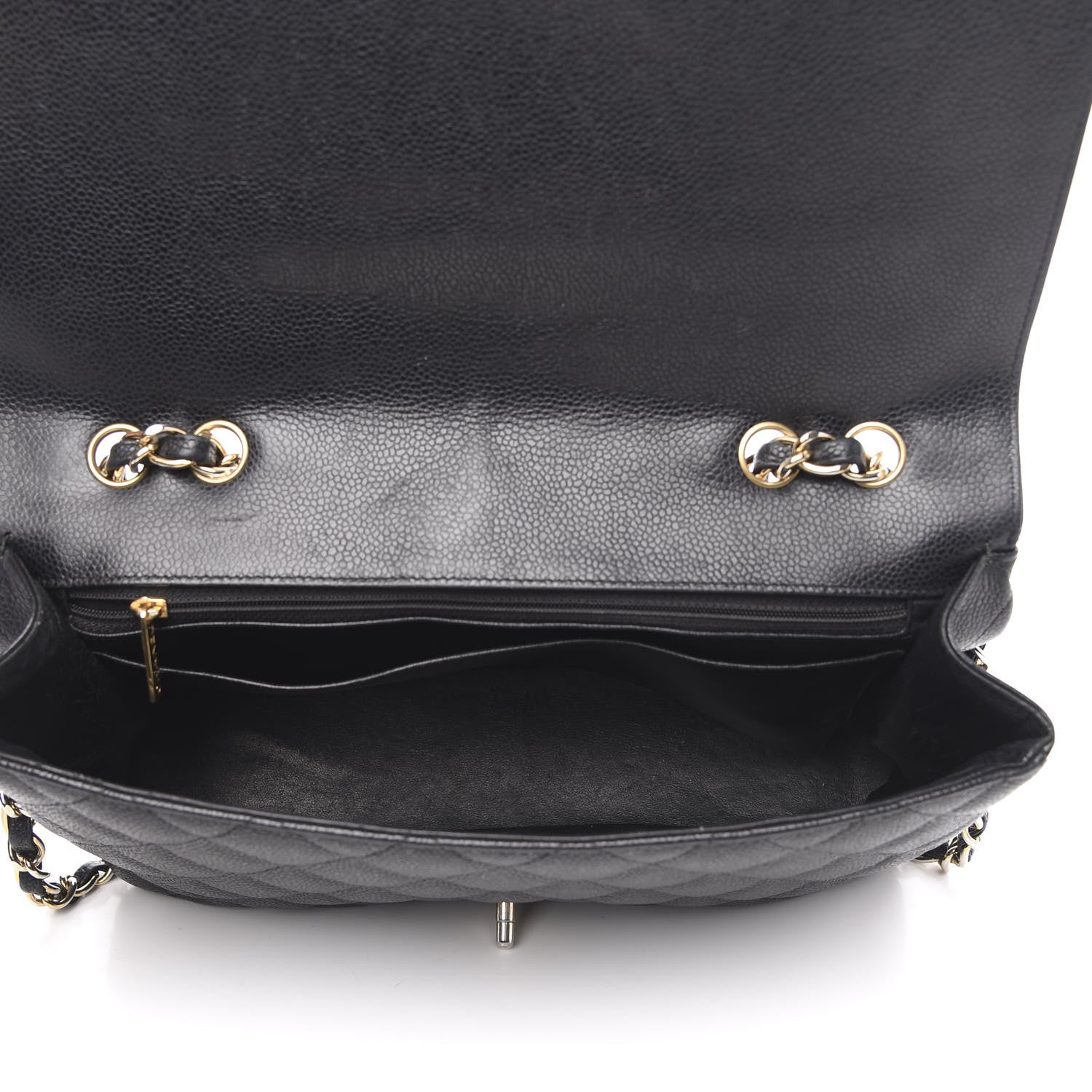Chanel Caviar Quilted Jumbo Single Flap Black 5 of 16