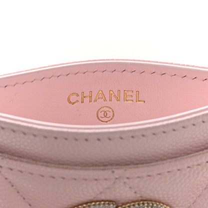 Chanel Caviar Quilted Crystal Card Holder Pink 6 of 9