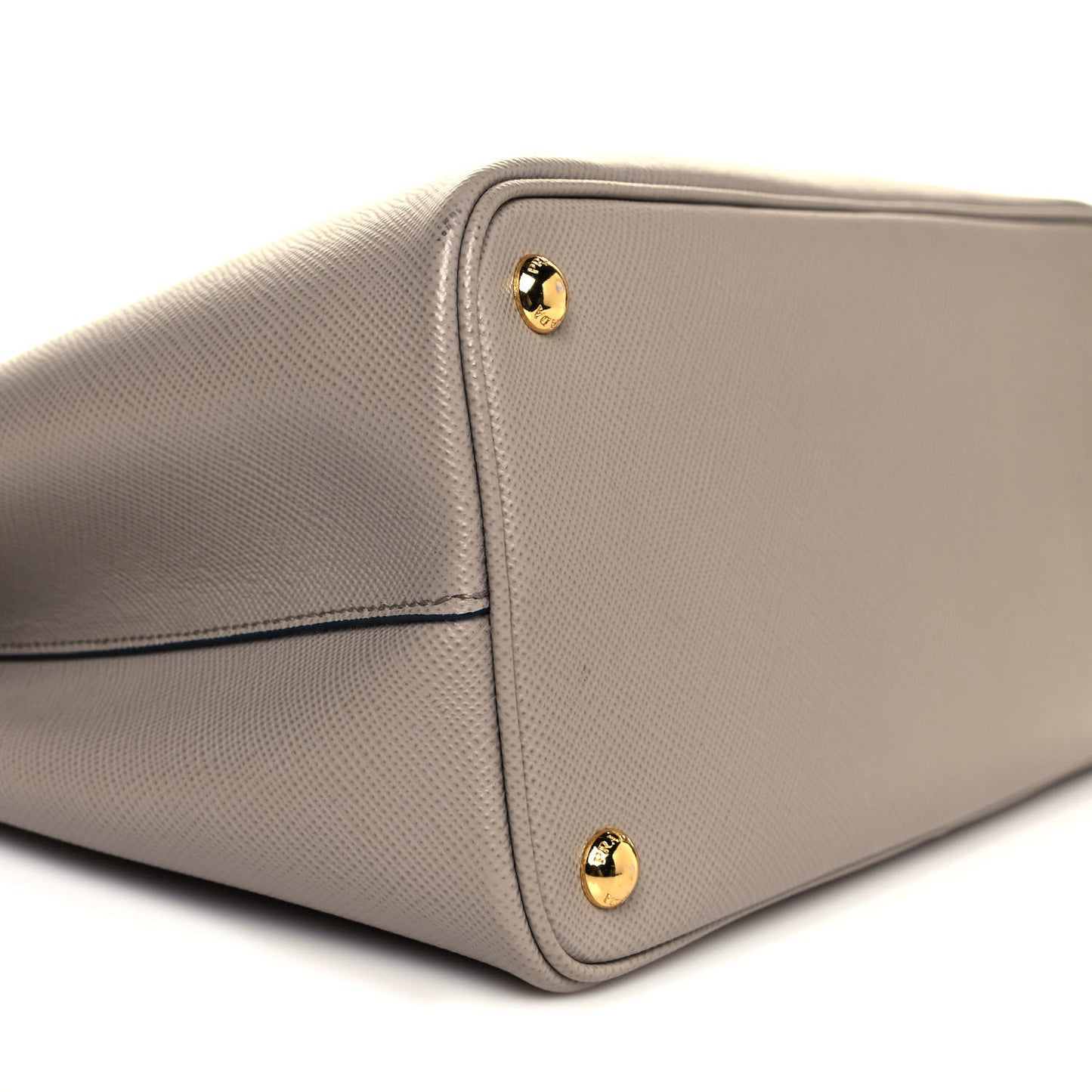 Saffiano Cuir Medium Double Bag Pomice Bluette