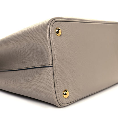 Prada Saffiano Cuir Medium Double Bag Pomice Bluette 17 of 21