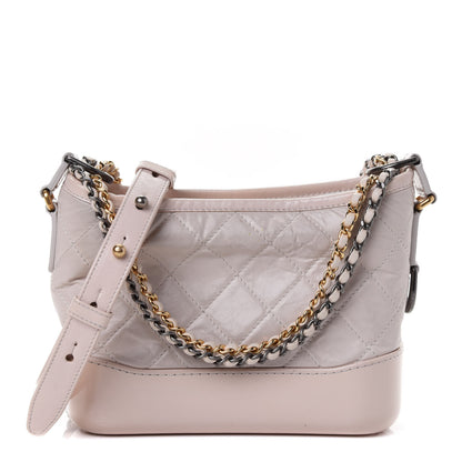 Chanel Aged Calfskin Quilted Small Gabrielle Hobo Beige 1 of 4