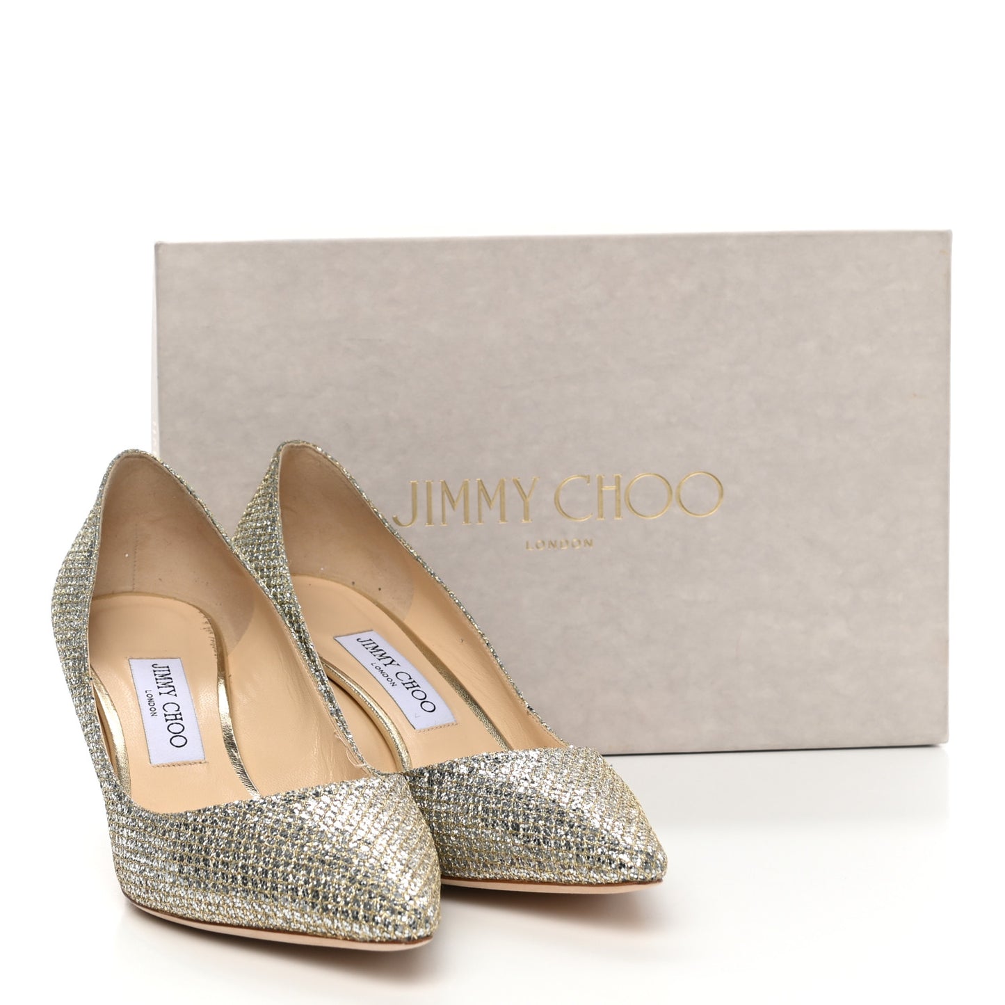 Glitter Fabric Romy Pumps 39 Champagne