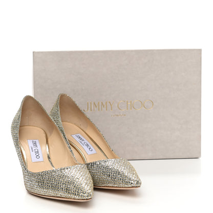 Jimmy Choo Glitter Fabric Romy Pumps 39 Champagne 11 of 11