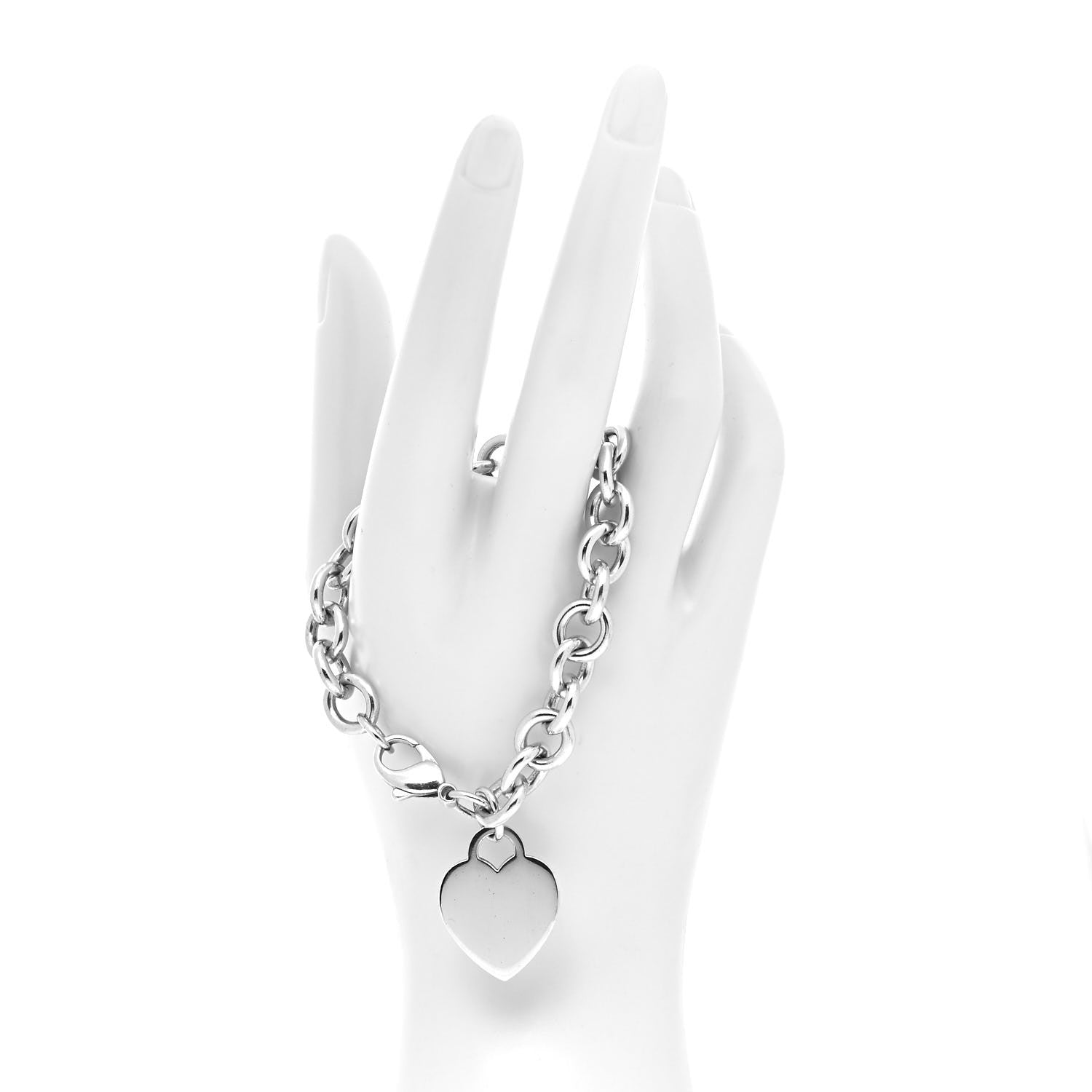 Tiffany Sterling Silver Heart Tag Charm Bracelet 2 of 6