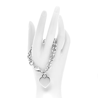 Tiffany Sterling Silver Heart Tag Charm Bracelet 2 of 6