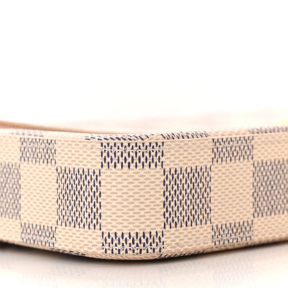 Louis Vuitton Damier Azur Pochette Felicie Chain Wallet Rose Ballerine 9 of 11